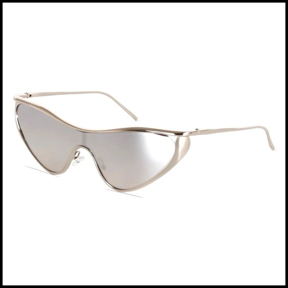 Silver Metal Frame Sunglasses with UV Protection, Y2k Retro Style main image 4